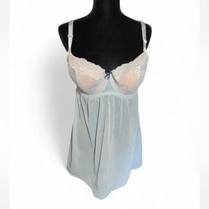 NWT Adore Me Light Blue Lace Chemise